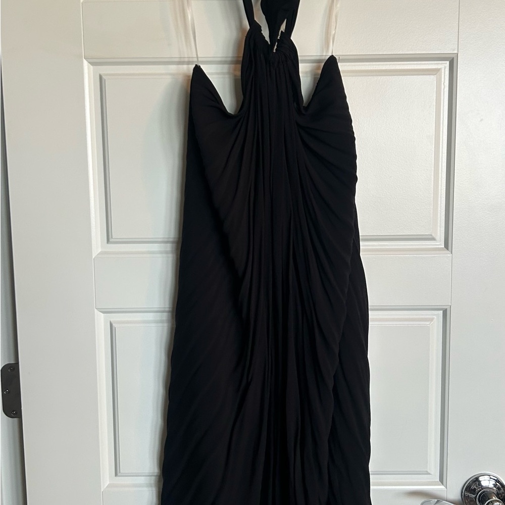 Elegant Black Halter Dress